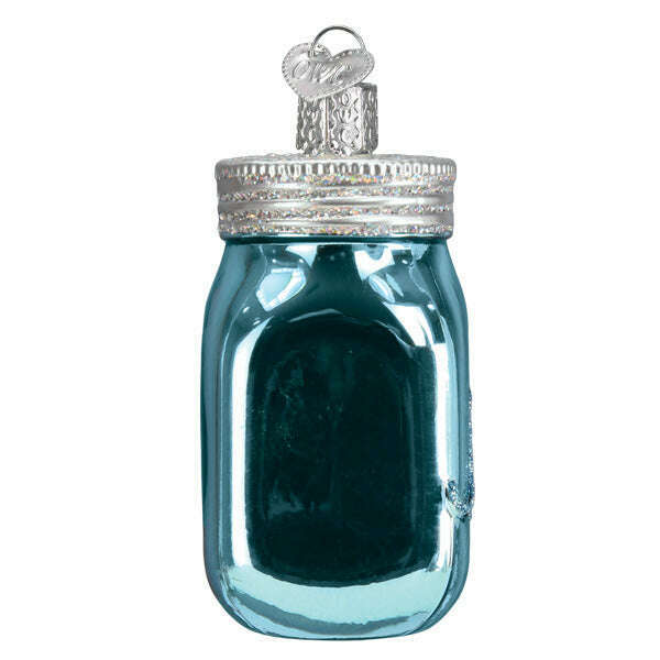 Old World Christmas Mason Jar Blown Glass Ornament