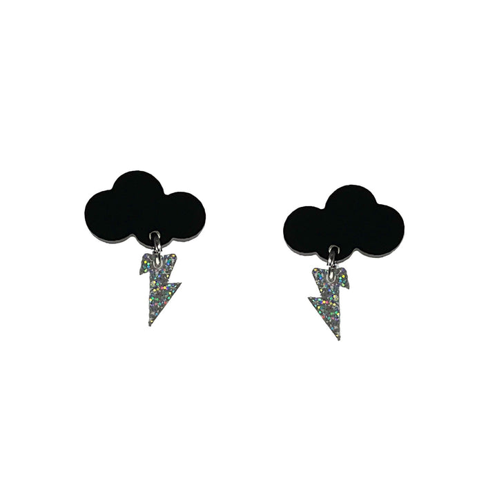 Baby Rain Cloud Earrings - matte black