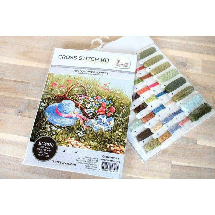 Meadow with poppies BU4020L Counted Cross-Stitch Kit