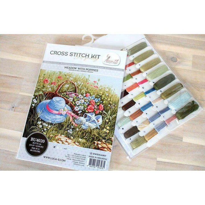 Meadow with poppies BU4020L Counted Cross-Stitch Kit