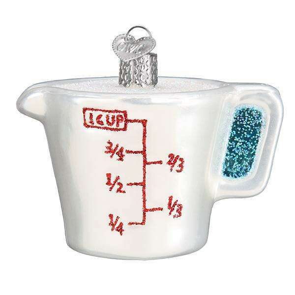 Old World Christmas Measuring Cup Blown Glass Ornament