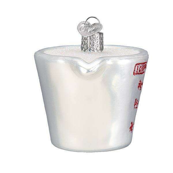 Old World Christmas Measuring Cup Blown Glass Ornament