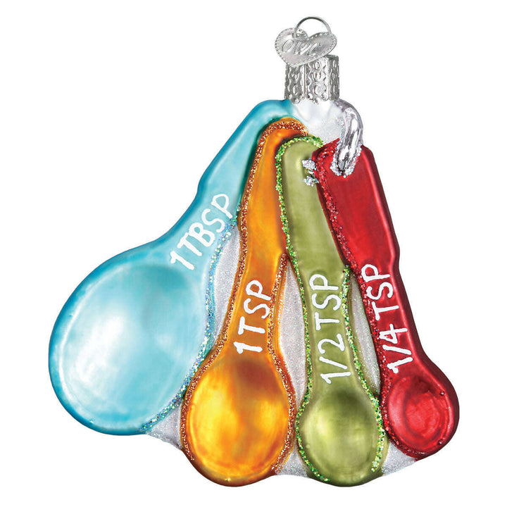 Old World Christmas Measuring Spoons Blown Glass Ornament