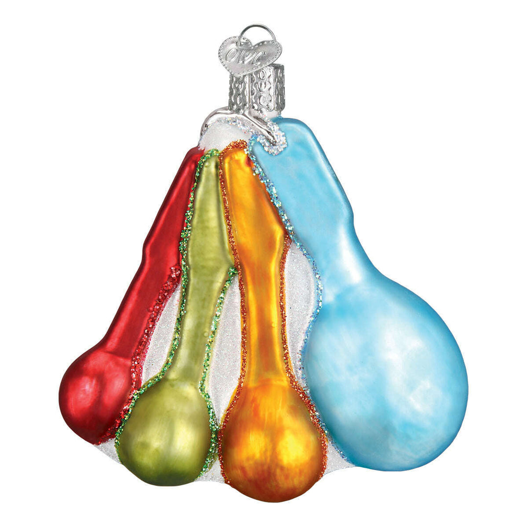 Old World Christmas Measuring Spoons Blown Glass Ornament