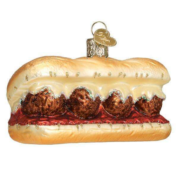 Old World Christmas Meatball Sandwich Blown Glass Ornament