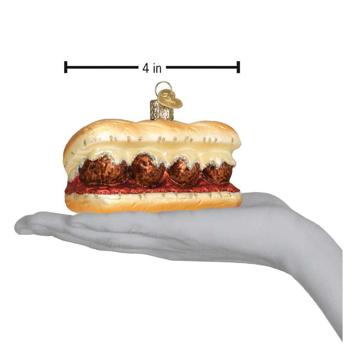 Old World Christmas Meatball Sandwich Blown Glass Ornament
