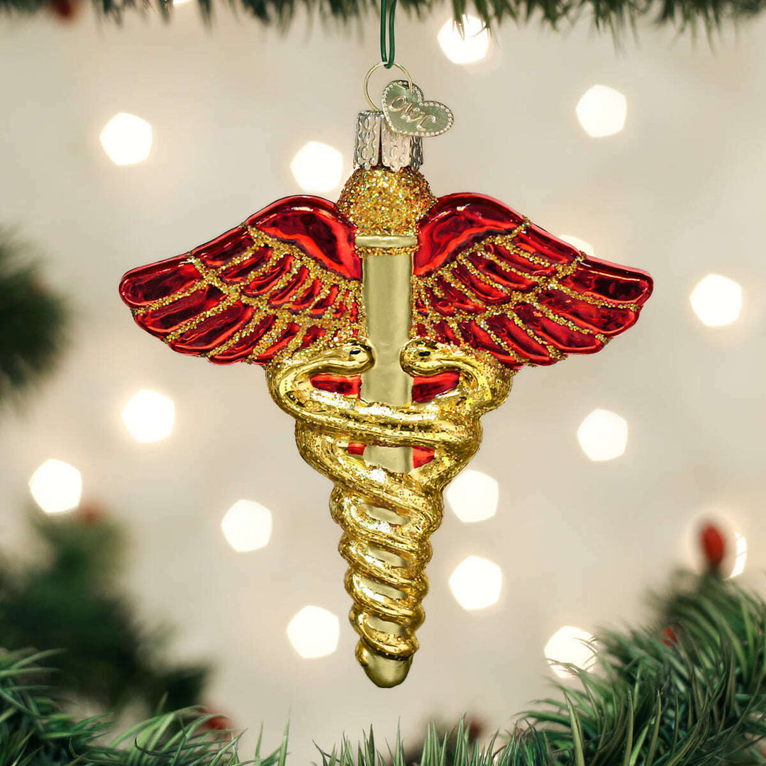 Old World Christmas Medical Symbol Blown Glass Ornament