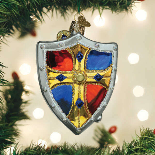 Old World Christmas Medieval Armor Blown Glass Ornament