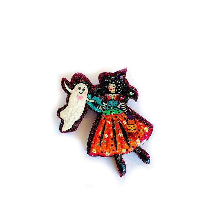 Meggie & the Friendly Ghost Brooch by Rosie Rose Parker