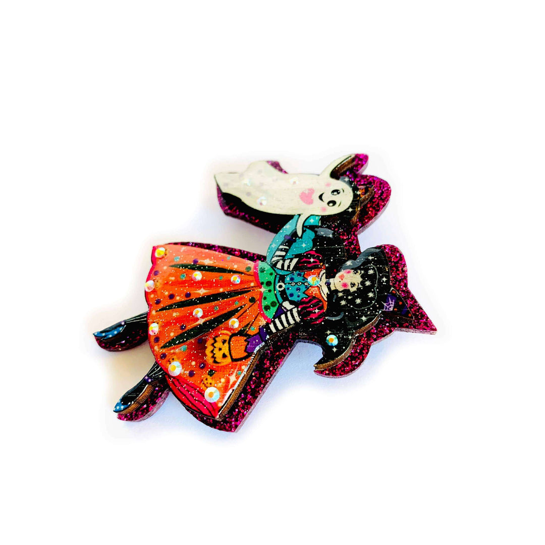 Meggie & the Friendly Ghost Brooch by Rosie Rose Parker