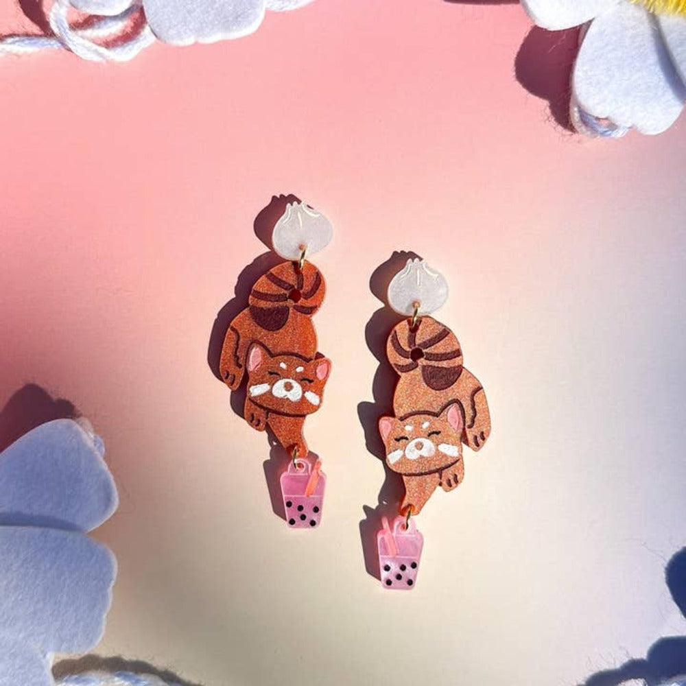 Mei the Red Panda Earrings 