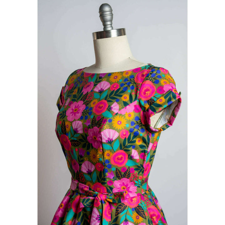 Melody Dress- Gloria's Garden, Olive