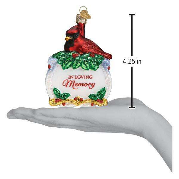 Old World Christmas Memorial Cardinal Blown Glass Ornament