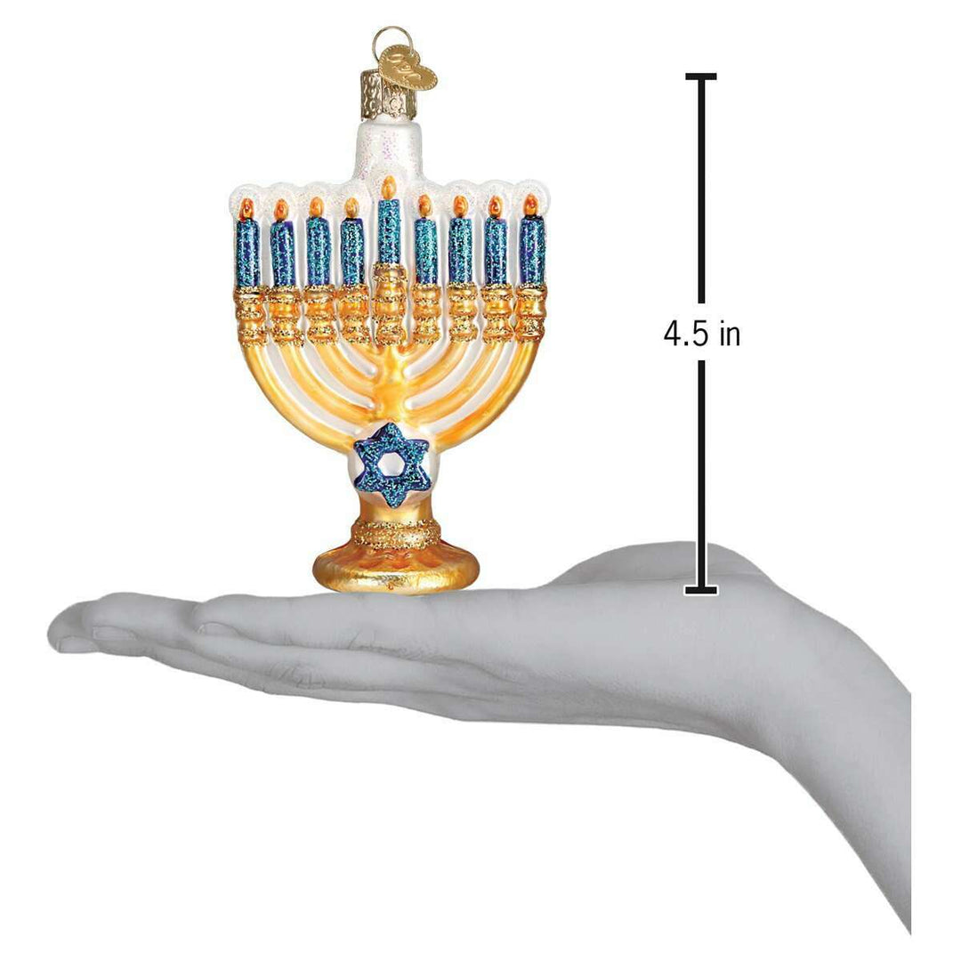 Old World Christmas Menorah Blown Glass Ornament