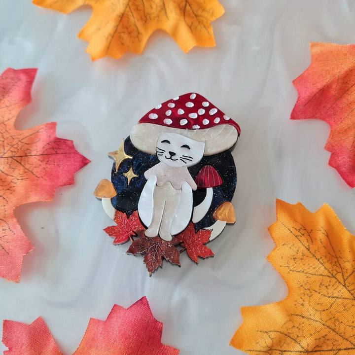 Meowshroom Brooch or Necklace by Cherryloco Jewellery 3