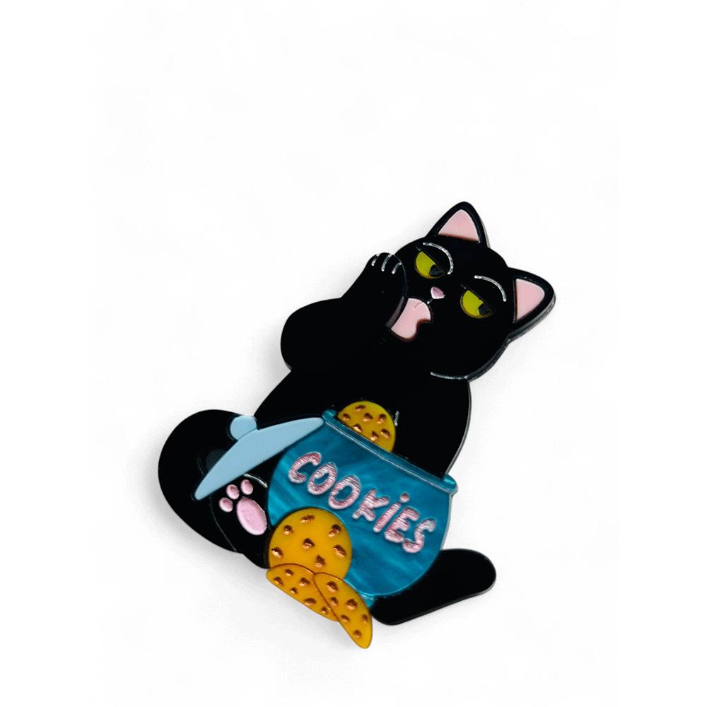 Meowy Christmas - Black Cat with Cookies image 1