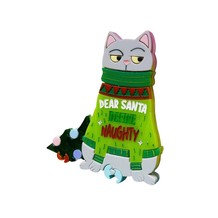 Meowy Christmas - Cat "Santa Define Bad" image 2