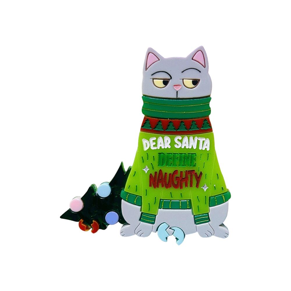 Meowy Christmas - Cat "Santa Define Bad" image