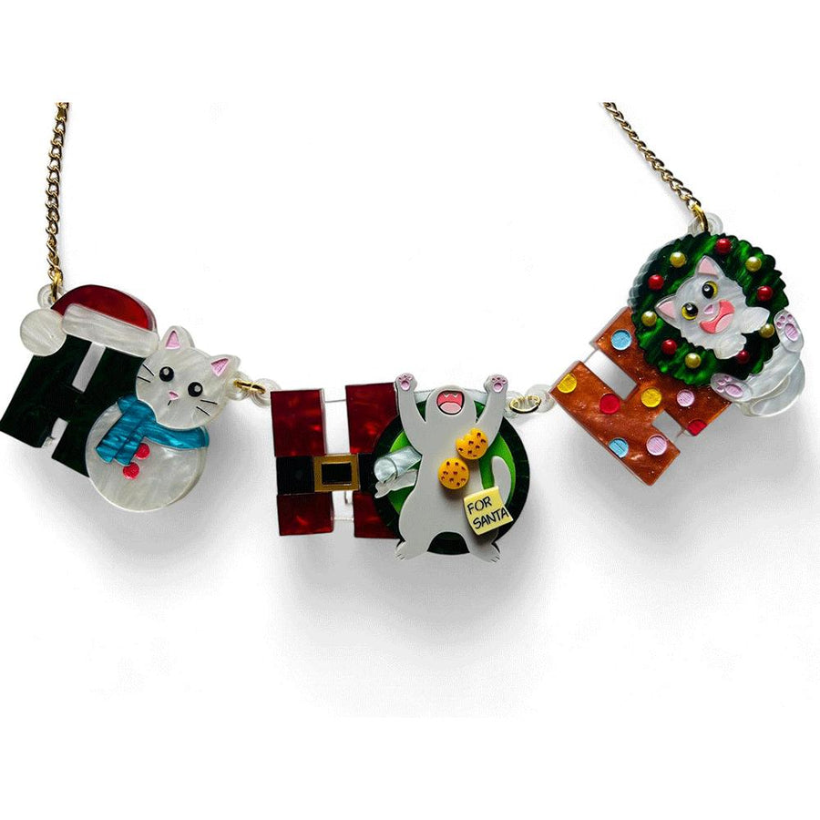 Meowy Christmas - HO HO HO Cat Necklace image