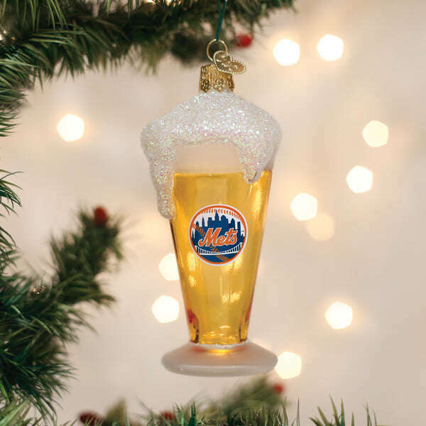 Old World Christmas Mets Glass of Beer Blown Glass Ornament
