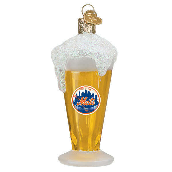 Old World Christmas Mets Glass of Beer Blown Glass Ornament