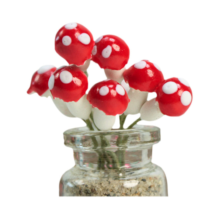 Vintage Red Sealed Plaster Mushrooms -Set of 10