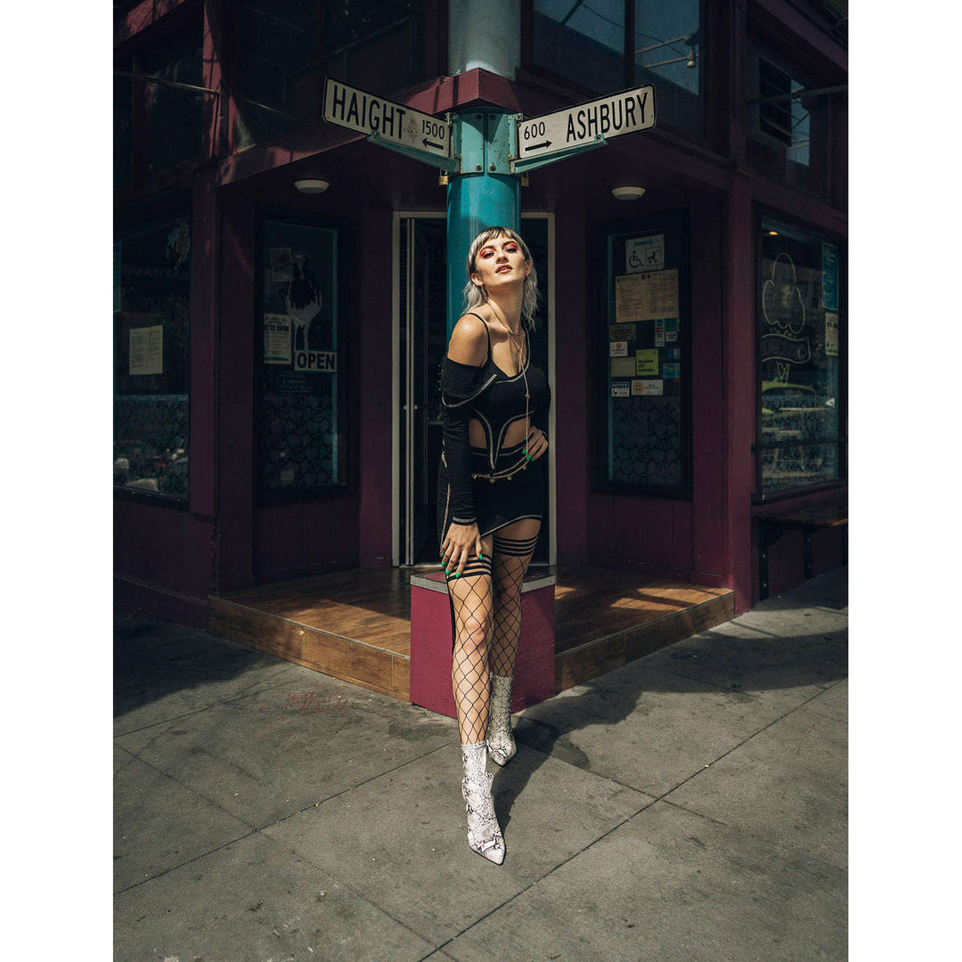 Michelle: Here's a netting they won't soon be forgetting. Petite to Plus Size Thigh Highs