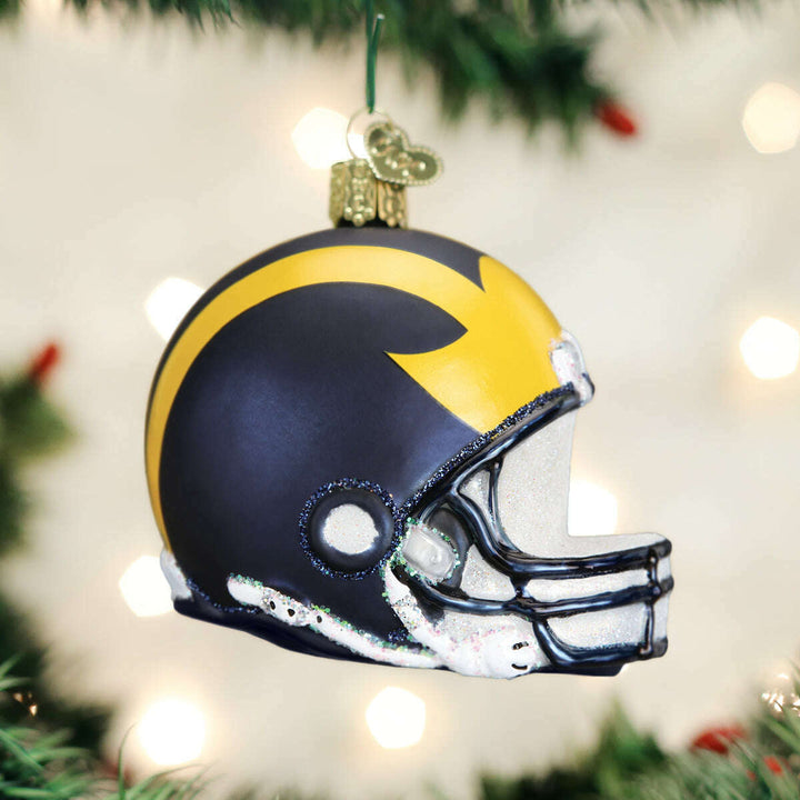 Old World Christmas Michigan Helmet Blown Glass Ornament