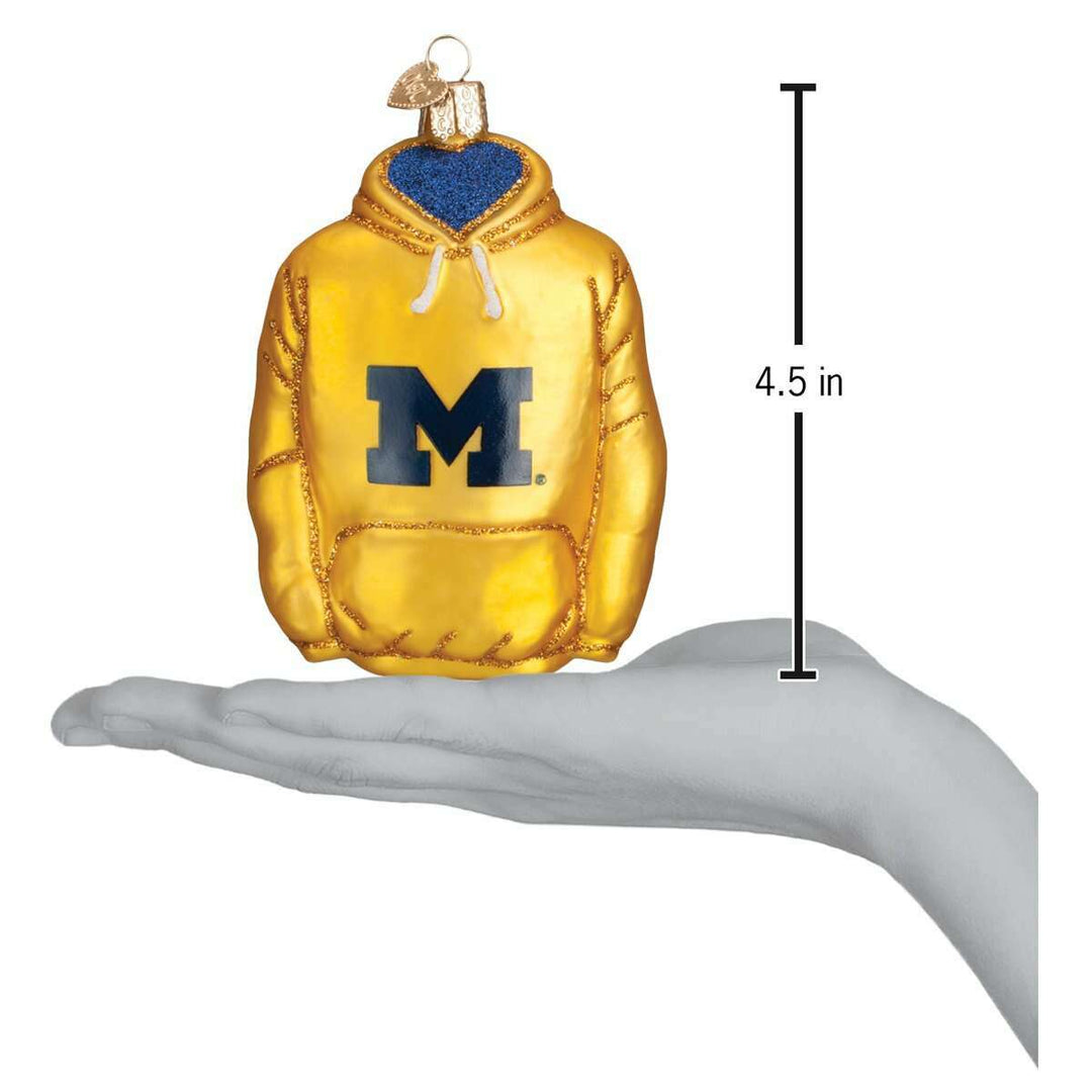 Old World Christmas Michigan Hoodie Blown Glass Ornament