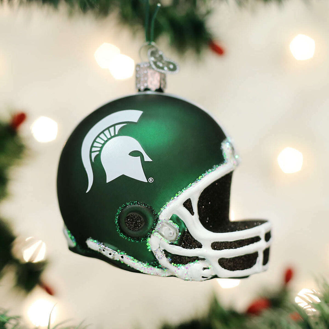 Old World Christmas Michigan State Helmet Blown Glass Ornament