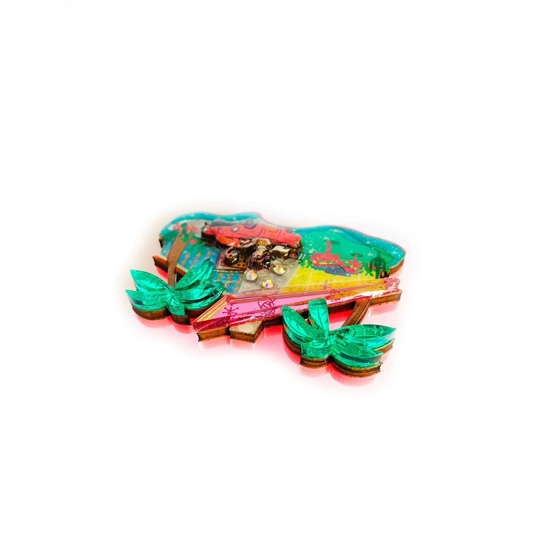 Mid Century Palm Springs House Brooch by Rosie Rose Parker