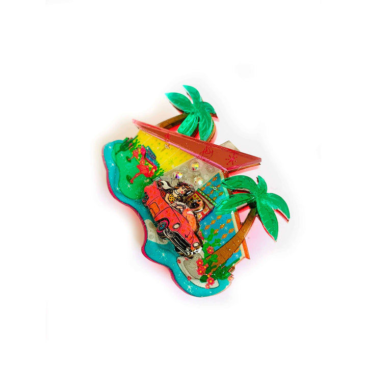 Mid Century Palm Springs House Brooch by Rosie Rose Parker