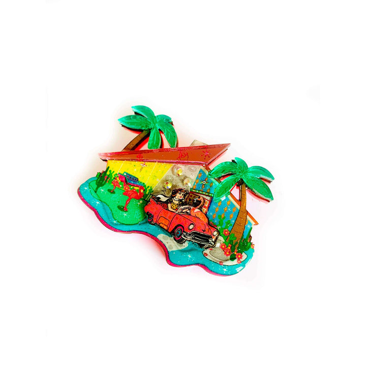 Mid Century Palm Springs House Brooch by Rosie Rose Parker