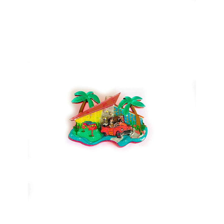 Mid Century Palm Springs House Brooch by Rosie Rose Parker