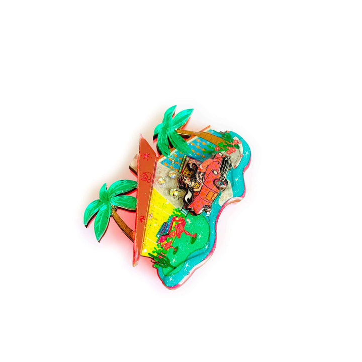Mid Century Palm Springs House Brooch by Rosie Rose Parker