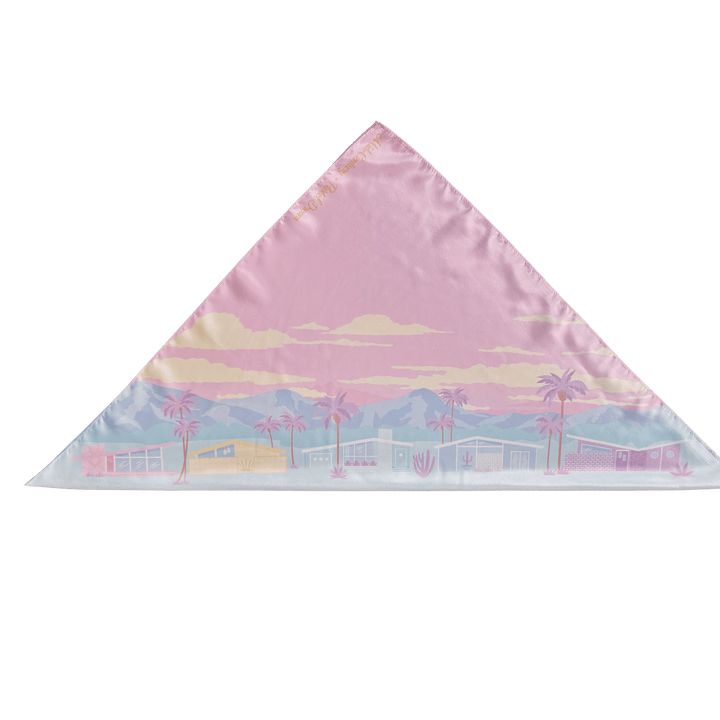 'Mid-Century Pastel Dream' Satin Scarf