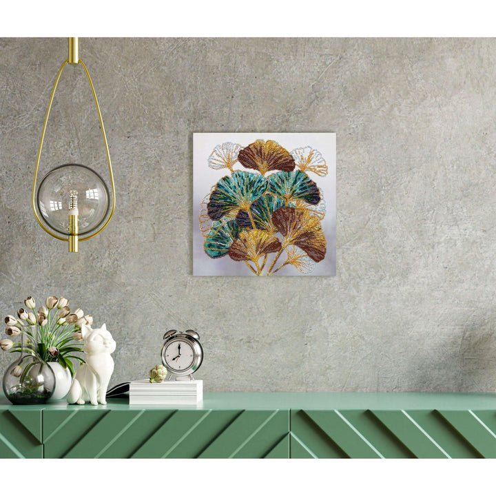 Mid-sized Bead Embroidery kit - Emerald branch