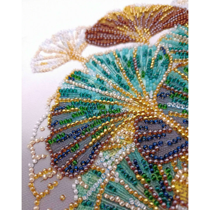 Mid-sized Bead Embroidery kit - Emerald branch