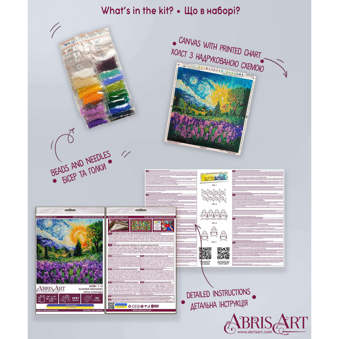 Mid-sized Bead Embroidery kit - Summer memories
