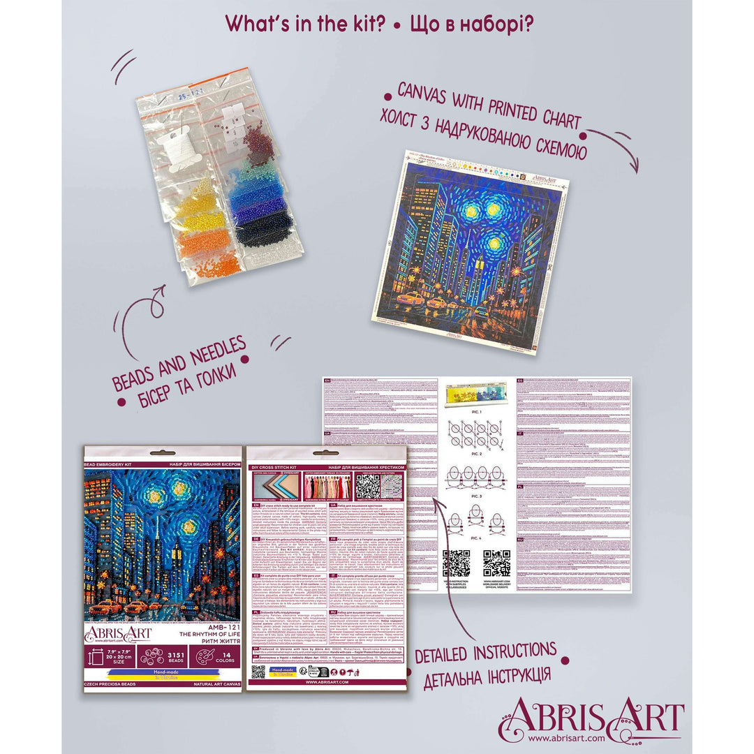 Mid-sized bead embroidery kit - The rhythm of life AMB-121