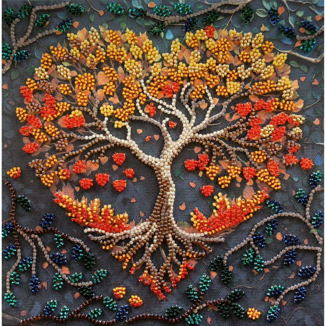 Mid-sized bead embroidery kit - Warm feelings