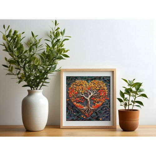 Mid-sized bead embroidery kit - Warm feelings