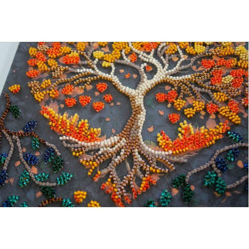 Mid-sized bead embroidery kit - Warm feelings