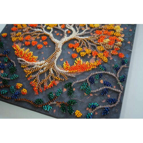 Mid-sized bead embroidery kit - Warm feelings