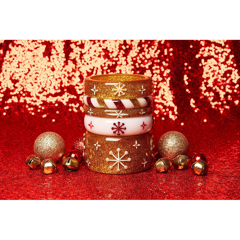 Midi Gold Glitter Snowflake Bangle by Splendette image 2