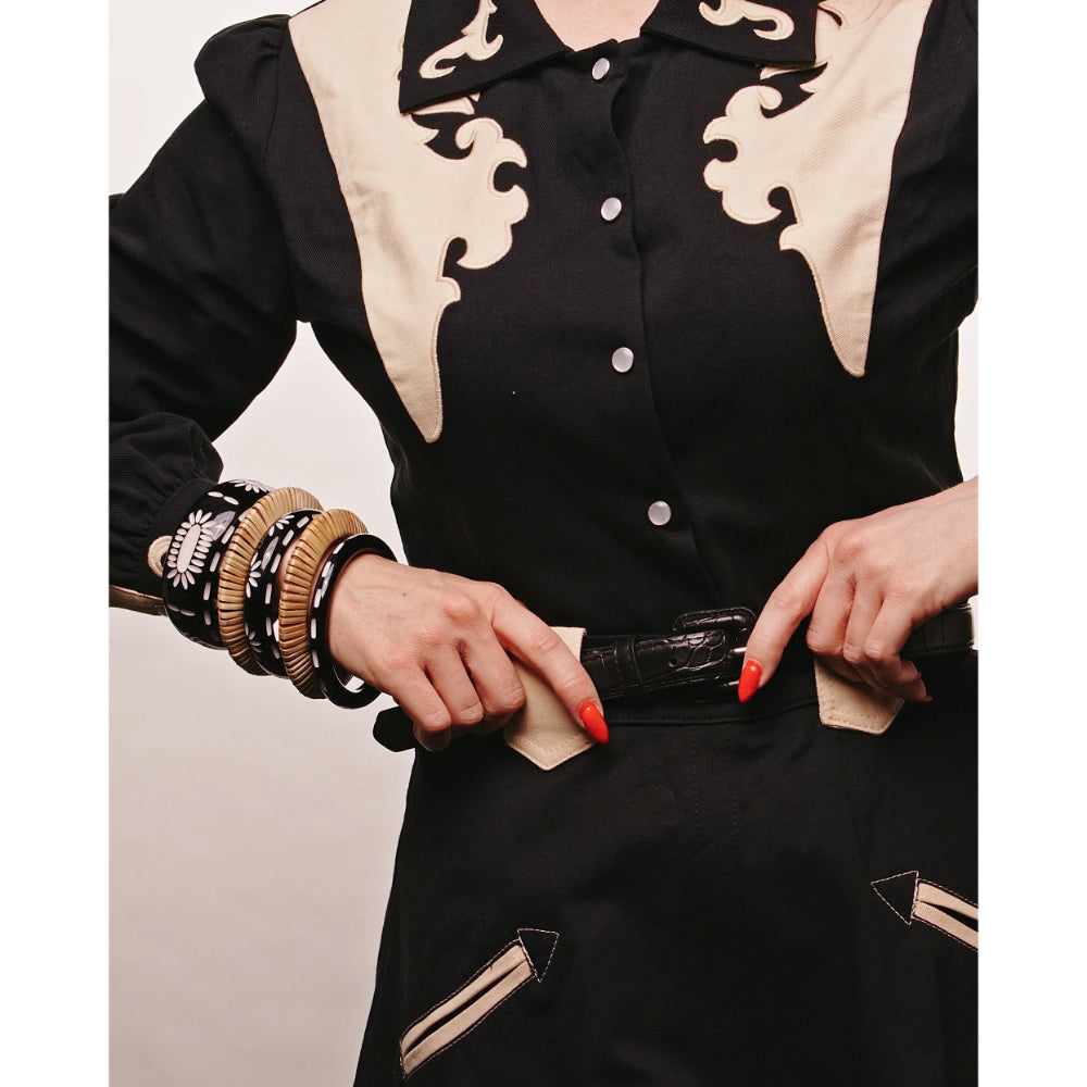 Midi Rebel Black Bangle by Splendette image 1