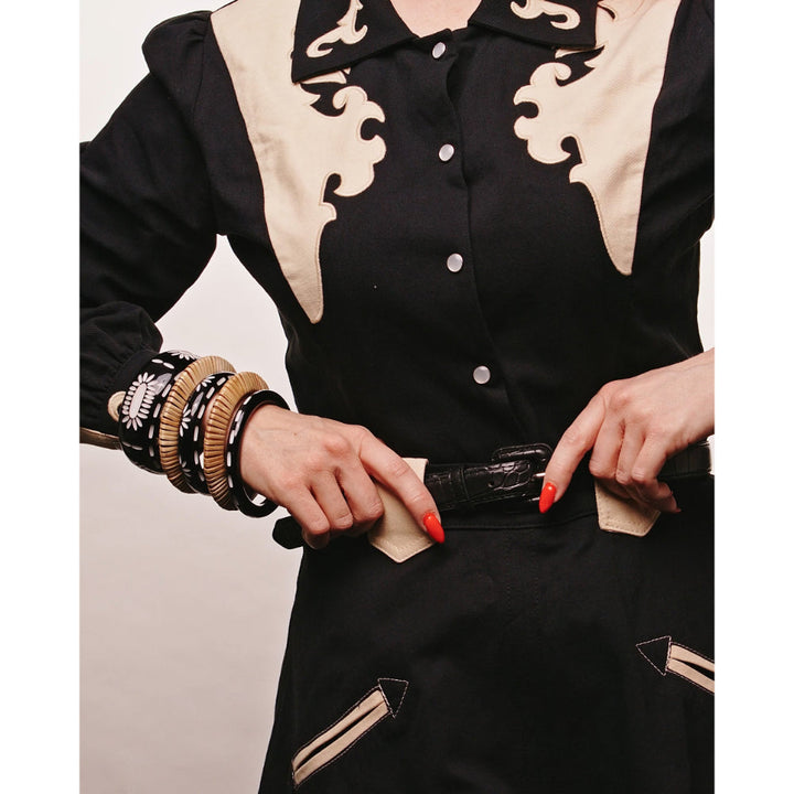 Midi Rebel Black Bangle by Splendette image 1