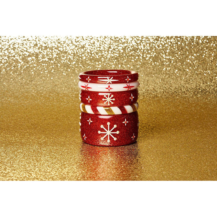 Midi Red Glitter Snowflake Bangle by Splendette image 1