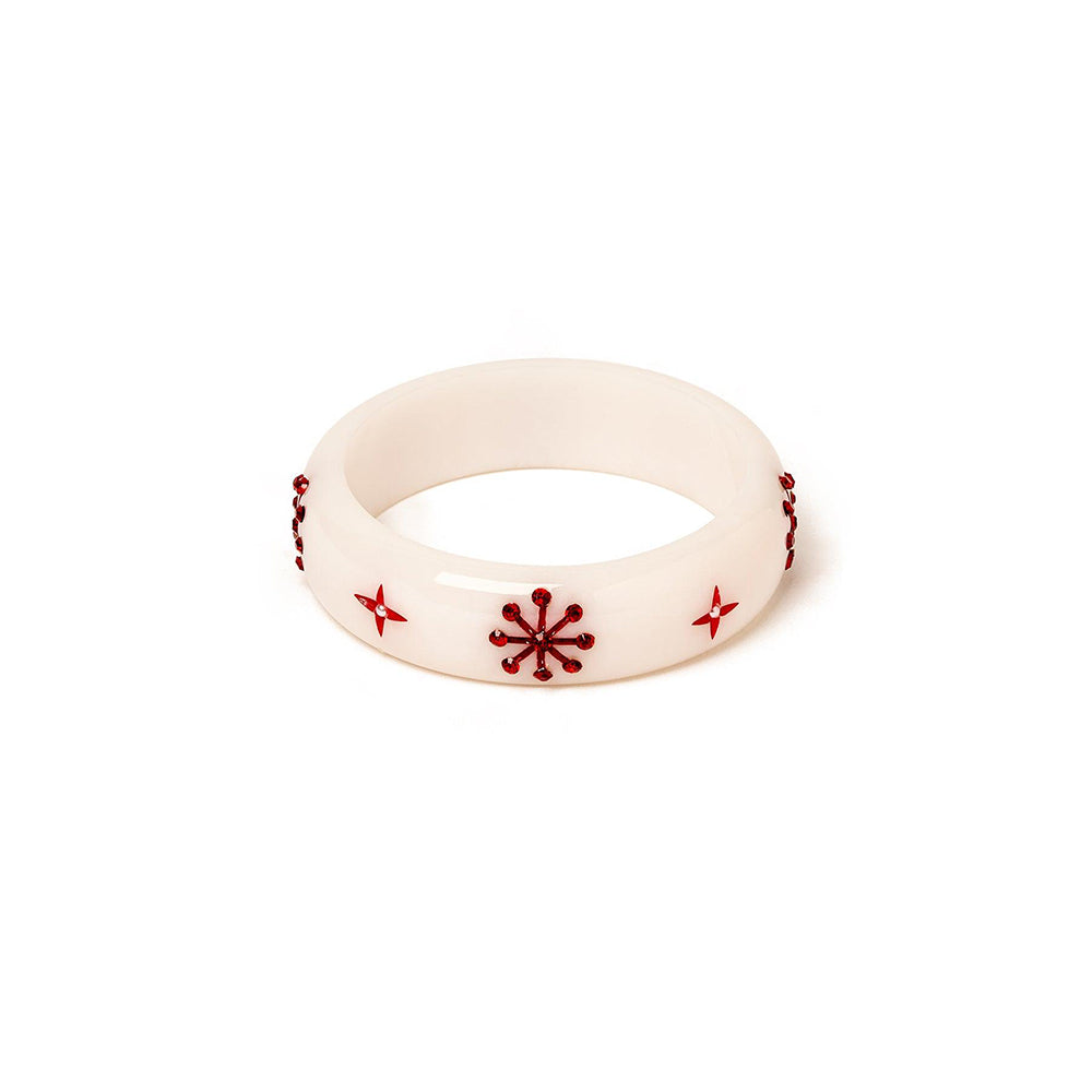 Midi White Snowflake Bangle by Splendette image