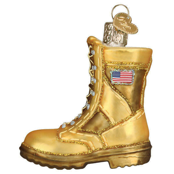 Old World Christmas Military Boot Blown Glass Ornament